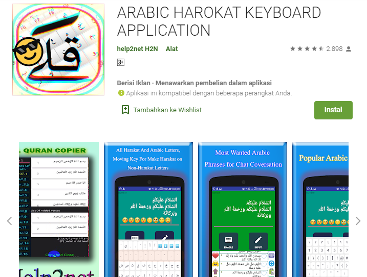 menulis huruf arab di android