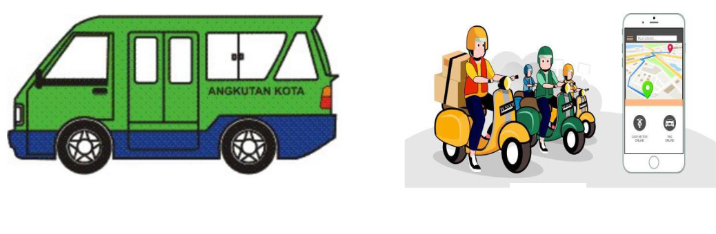 soal hots SD gambar angkot dan ojek online