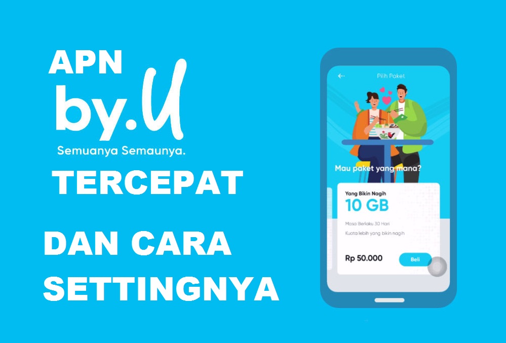 cara setting apn by.u