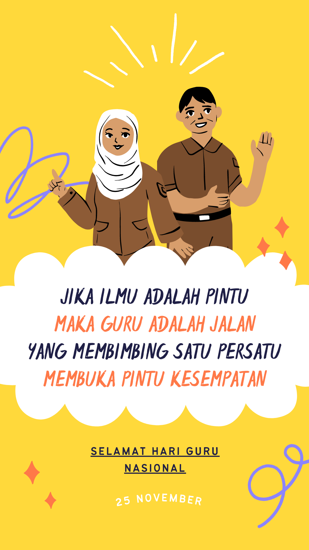 Membacakan puisi untuk guru tercinta yang menyentuh hati pada momentum hari guru nasional